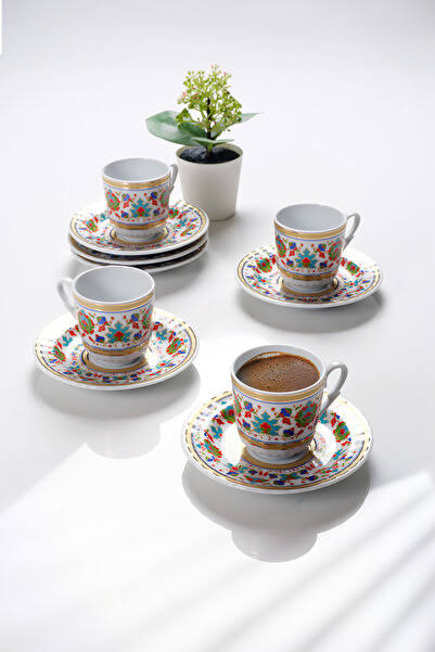 Porselen Kahve Fincanları Takımı-Kütahya Çini