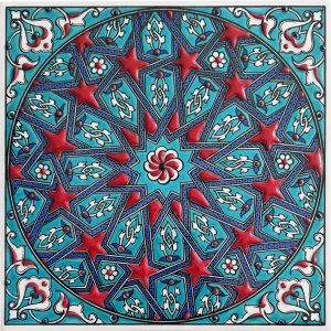 20x20 cm Çini Pano - KÇ041 Turkuaz