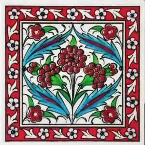 10x10 cm Çini Pano - KÇ157 Kırmızı