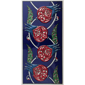 10x20 cm Çini Pano - KÇ064 Kobalt