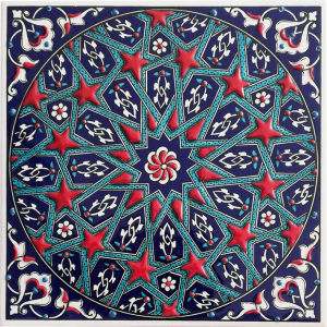 20x20 cm Çini Pano - KÇ040 Kobalt