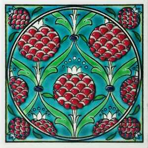 10x10 cm Çini Pano - KÇ062 Turkuaz