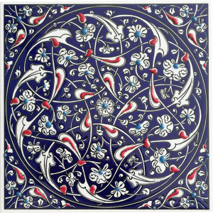 20x20 cm Çini Pano - KÇ162 Kobalt