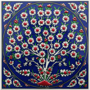 20x20 cm Çini Pano - KÇ001 Kobalt