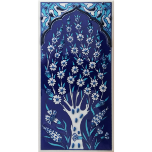 10x20 cm Çini Pano - KÇ018 Kobalt