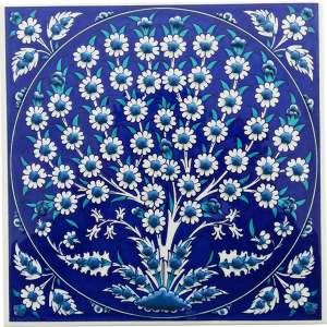 20x20 cm Çini Pano - KÇ004 Mavi