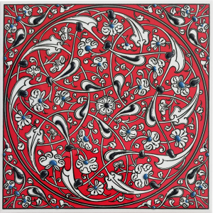 20x20 cm Çini Pano - KÇ164 Kırmızı