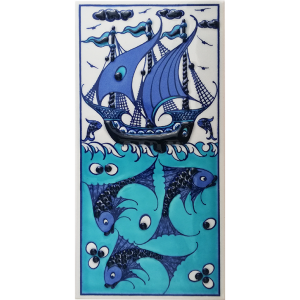 10x20 cm Çini Pano - KÇ007 Mavi