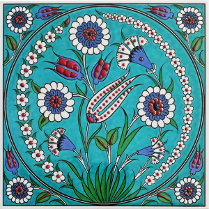 20x20 cm Çini Pano - KÇ158 Turkuaz